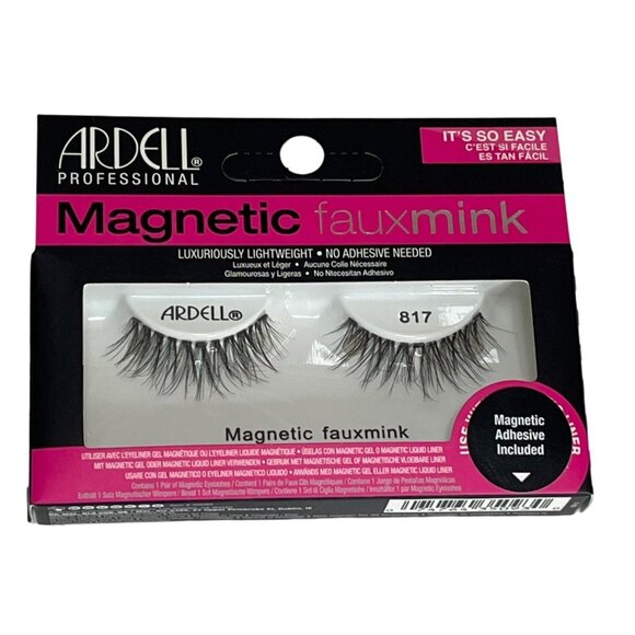 Ardell Lashes False Eyelashes Fake Magnetic Strip Lash Black Faux Mink 817 - Picture 1 of 5